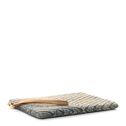Saint Laurent Denim Matelasse Chevron Monogram A5 Wristlet Blue 4 of 8