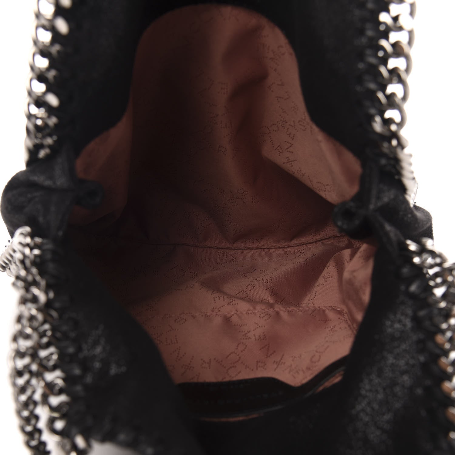 Stella McCartney Shaggy Deer Embroidered Palm Tree Mini Falabella Tote Black 6 of 11