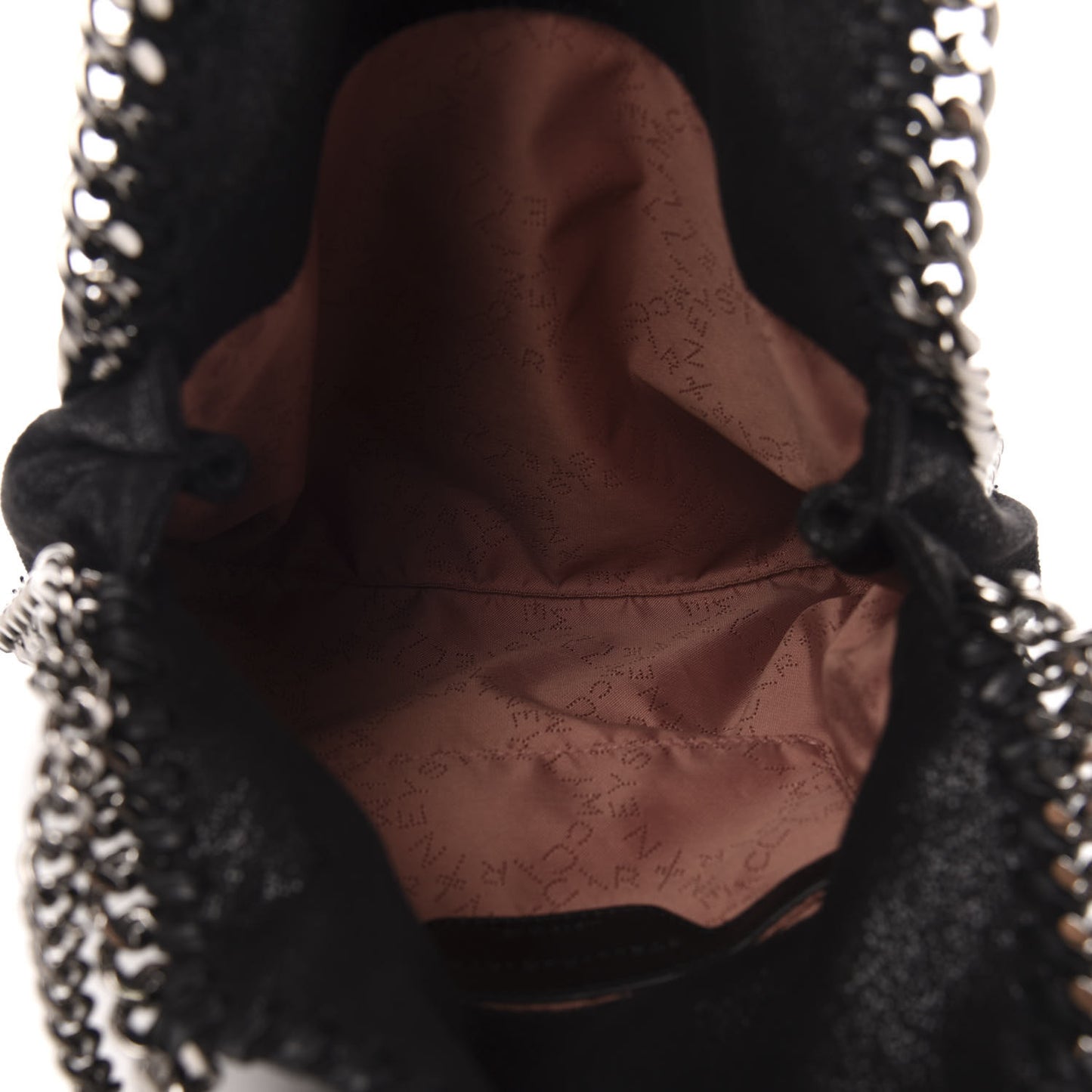 Shaggy Deer Embroidered Palm Tree Mini Falabella Tote Black