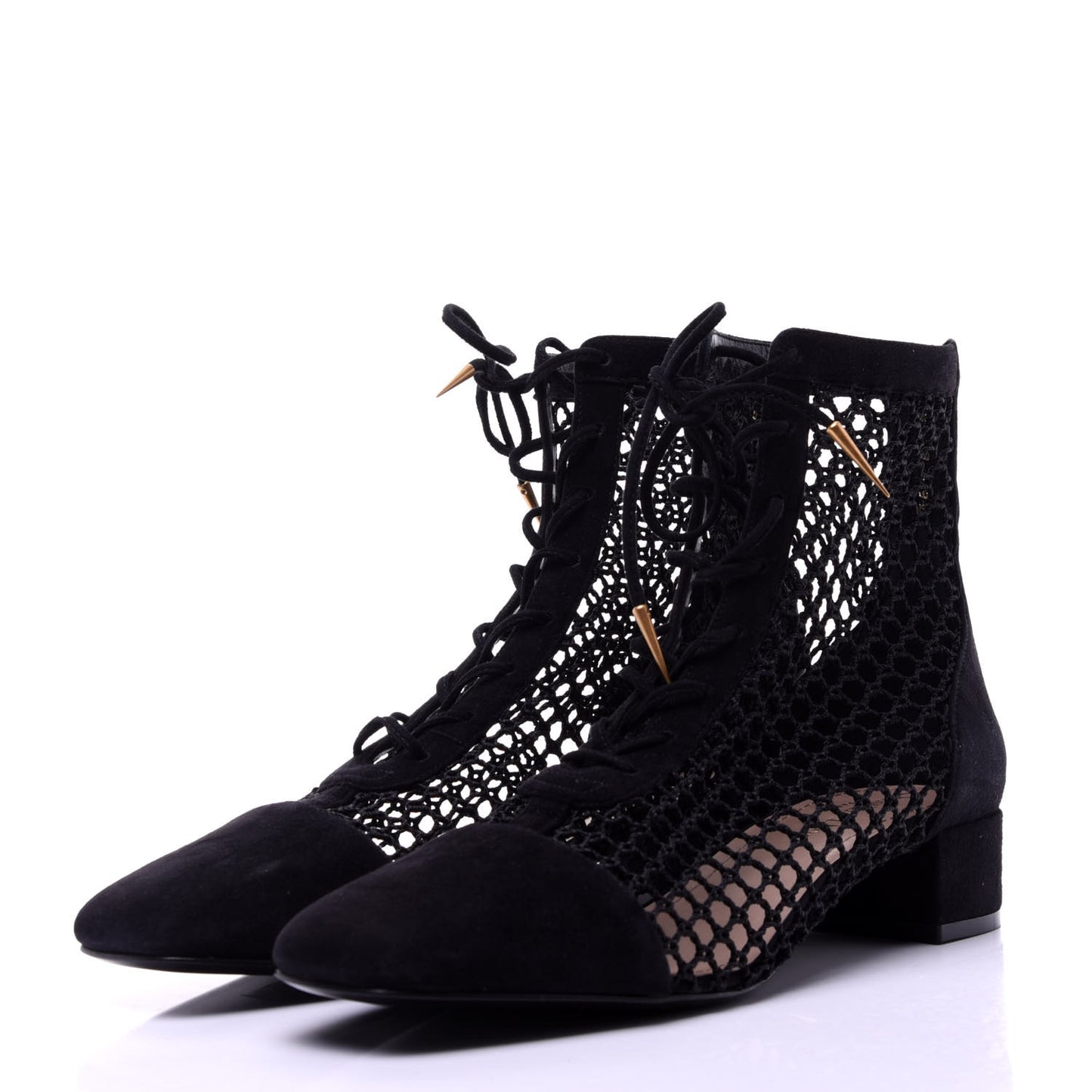 Suede Resille Naughtily-D 30mm Ankle Boots 39.5 Black