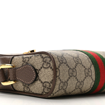 Gucci GG Supreme Monogram Web Mini Ophidia Shoulder Bag Brown 9 of 10