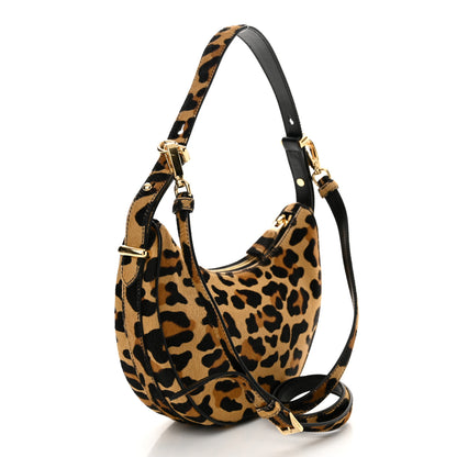 Prada Calf Hair Leopard Print Arque Shoulder Bag Honey 3 of 10