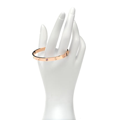 Cartier 18K Pink Gold Pink Sapphire LOVE Cuff Bracelet 18 2 of 5