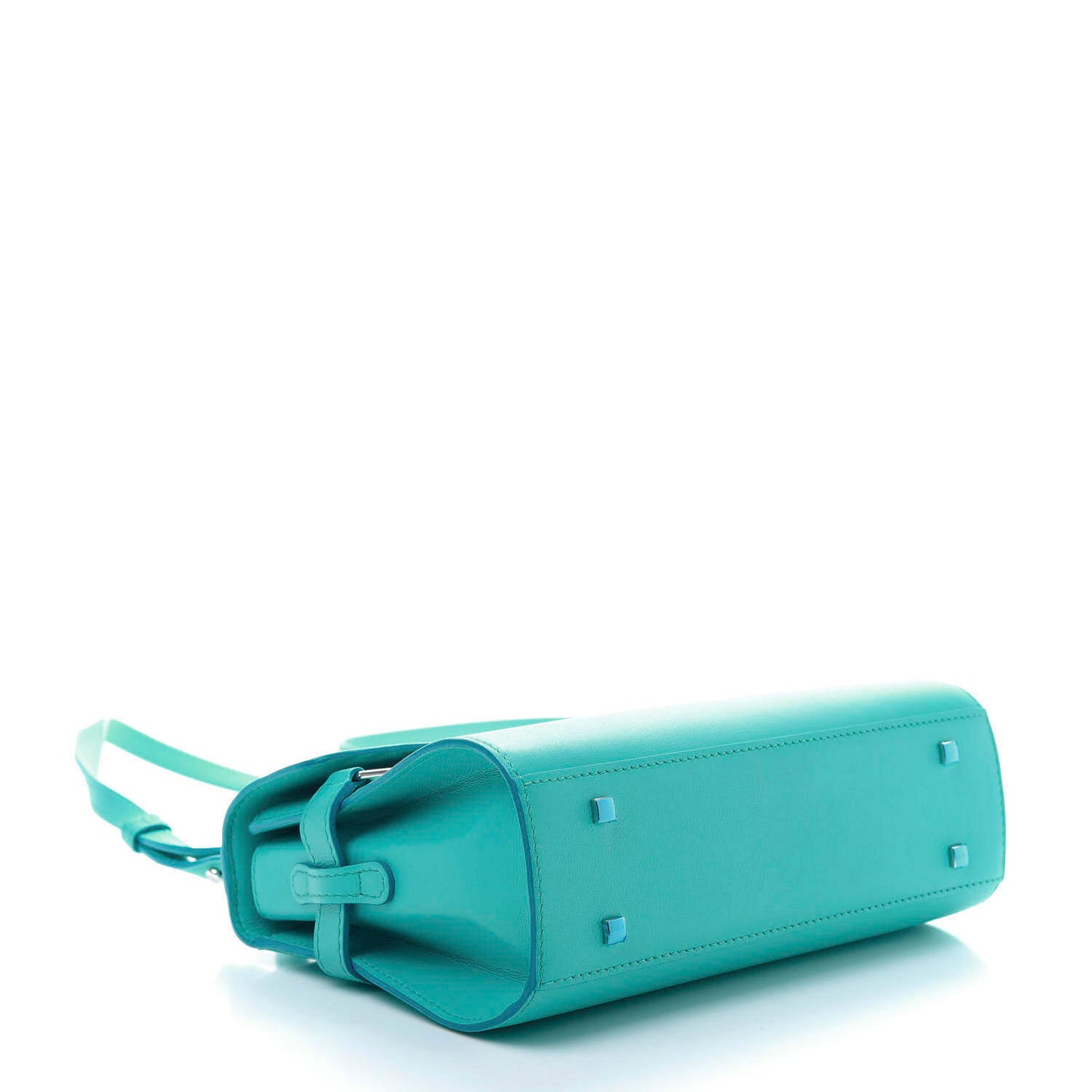 Smooth Calfskin Mini Tempete Satchel Turquoise