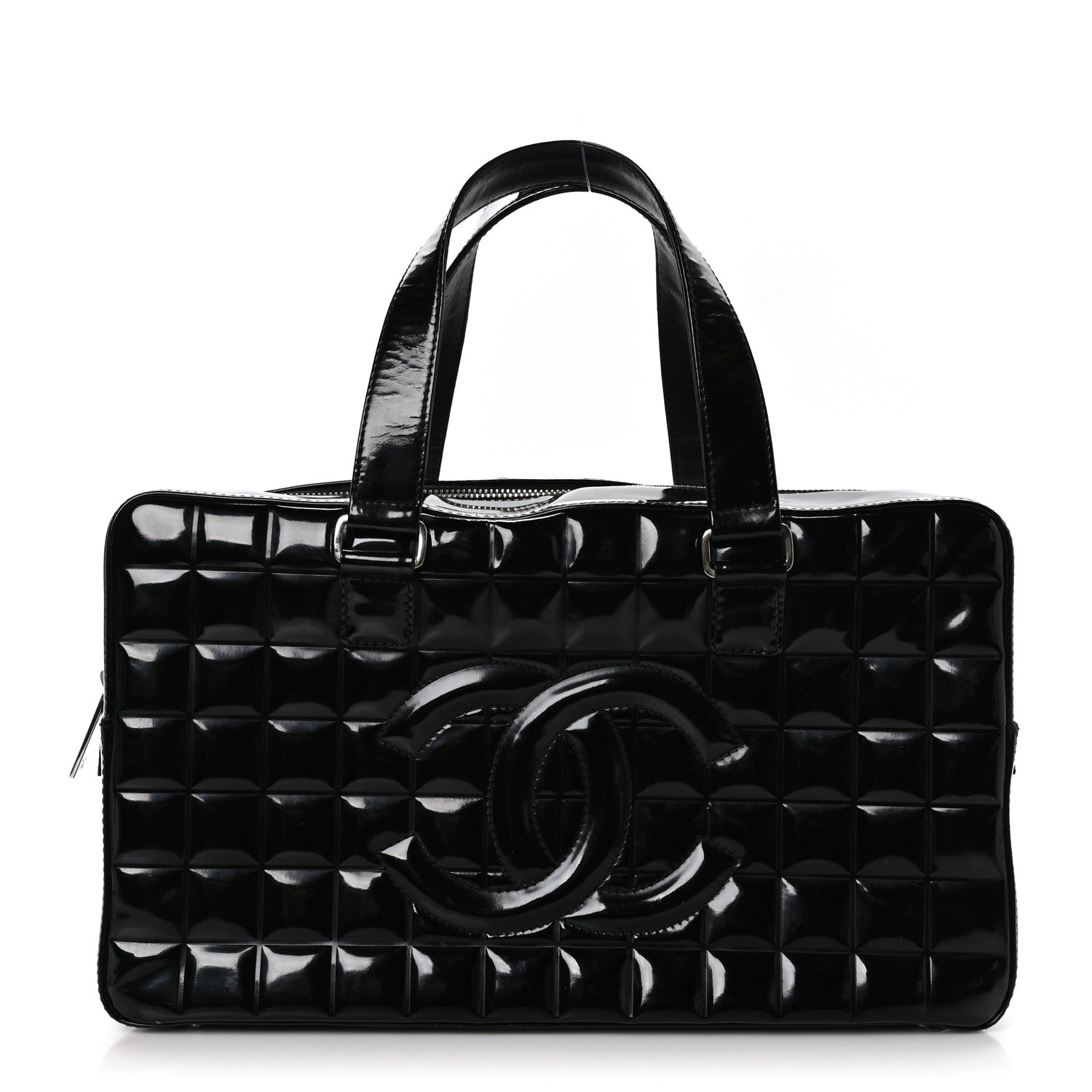 Chanel Patent Quilted Chocolate Bar Bowler Black 1 of 13