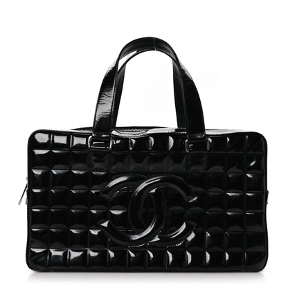 Chanel Patent Quilted Chocolate Bar Bowler Black 1 of 13