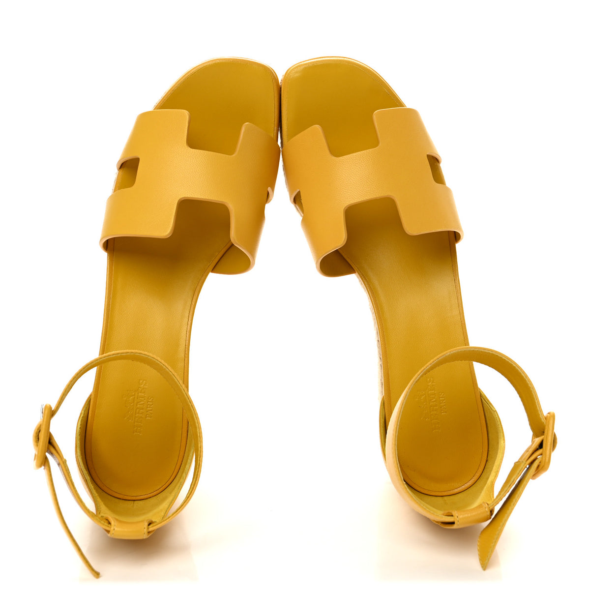 Goatskin Elda Espadrille Wedge Sandals 39 Jaune Sable