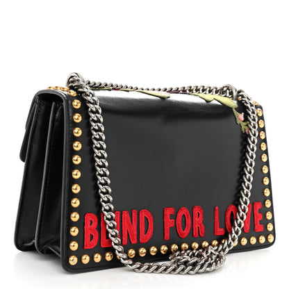 Gucci Calfskin Floral Embroidered Studded Small Dionysus Shoulder Bag Black 3 of 9