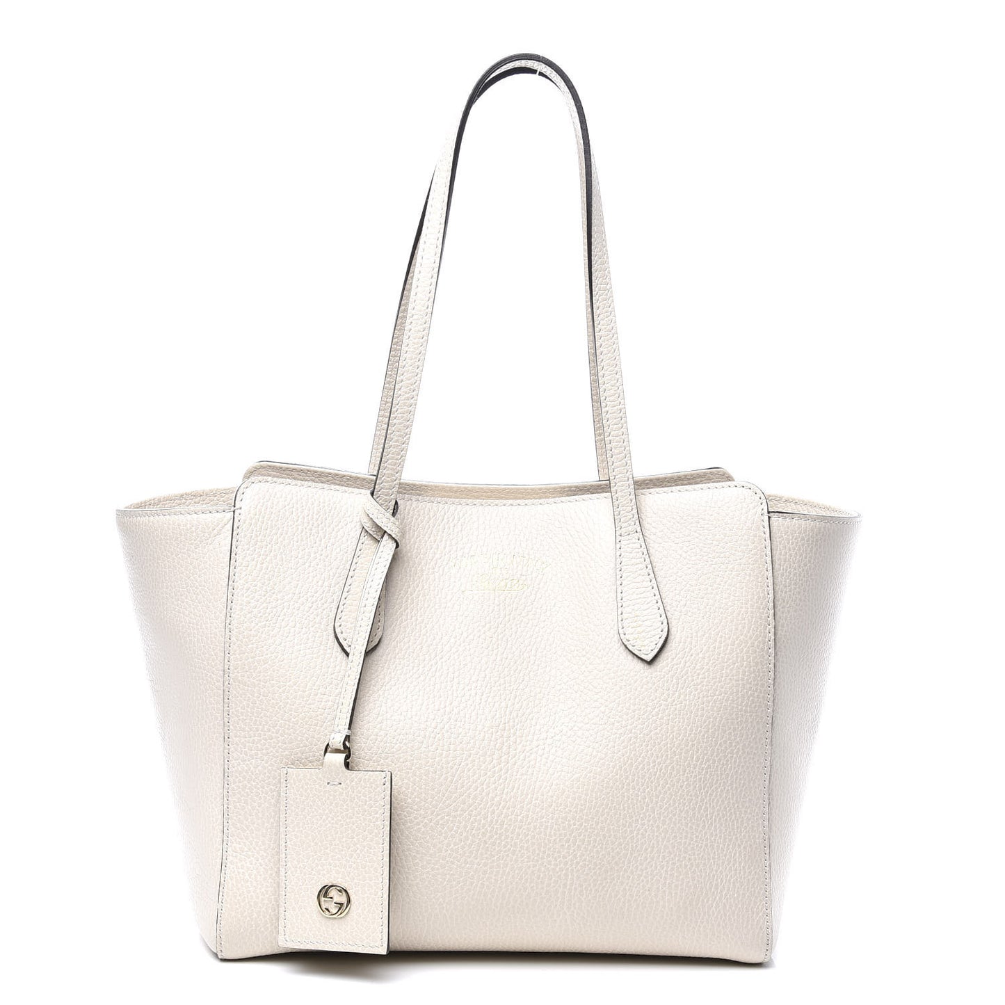Dollar Calfskin Small Swing Tote Mystic White