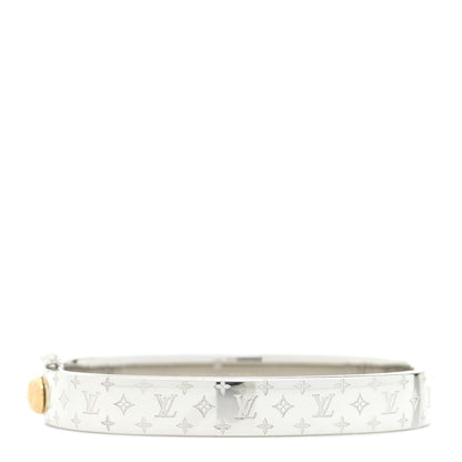Louis Vuitton Brass Palladium Plated Nanogram Cuff M Silver 1 of 7