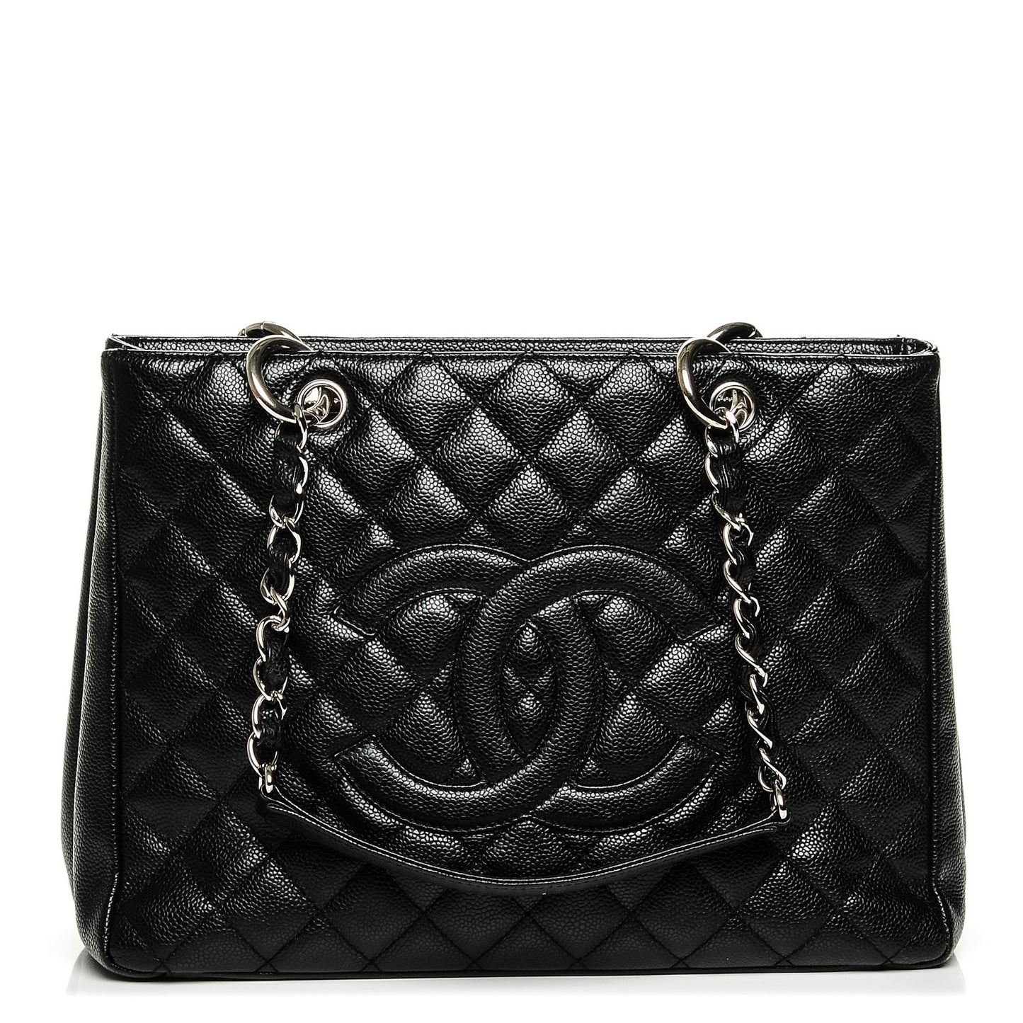 Caviar Quilted Grand Shopping Tote GST Black