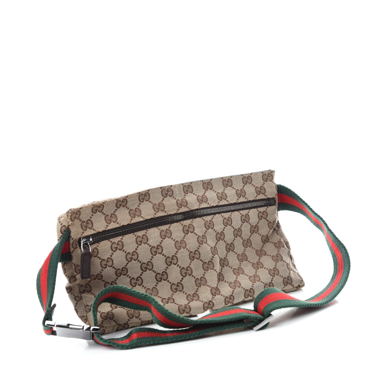 Gucci GG Monogram Double Pocket Belt Bag Dark Brown 3 of 12
