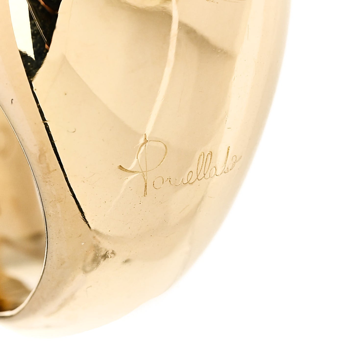 18K Yellow Gold Garnet Griffe Ring 56 7.5
