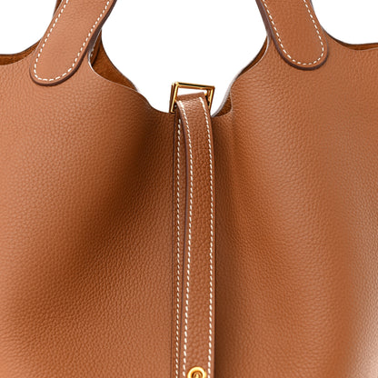 Hermes Taurillon Clemence Picotin Lock 22 MM Gold 8 of 11