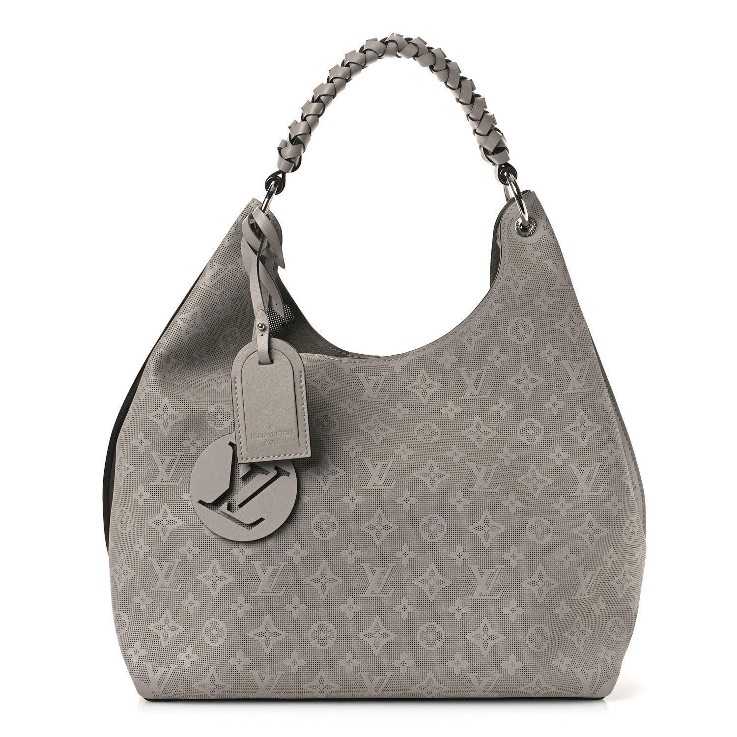 Louis Vuitton Reverse Mahina Carmel Hobo Gris Souris Gray 1 of 8