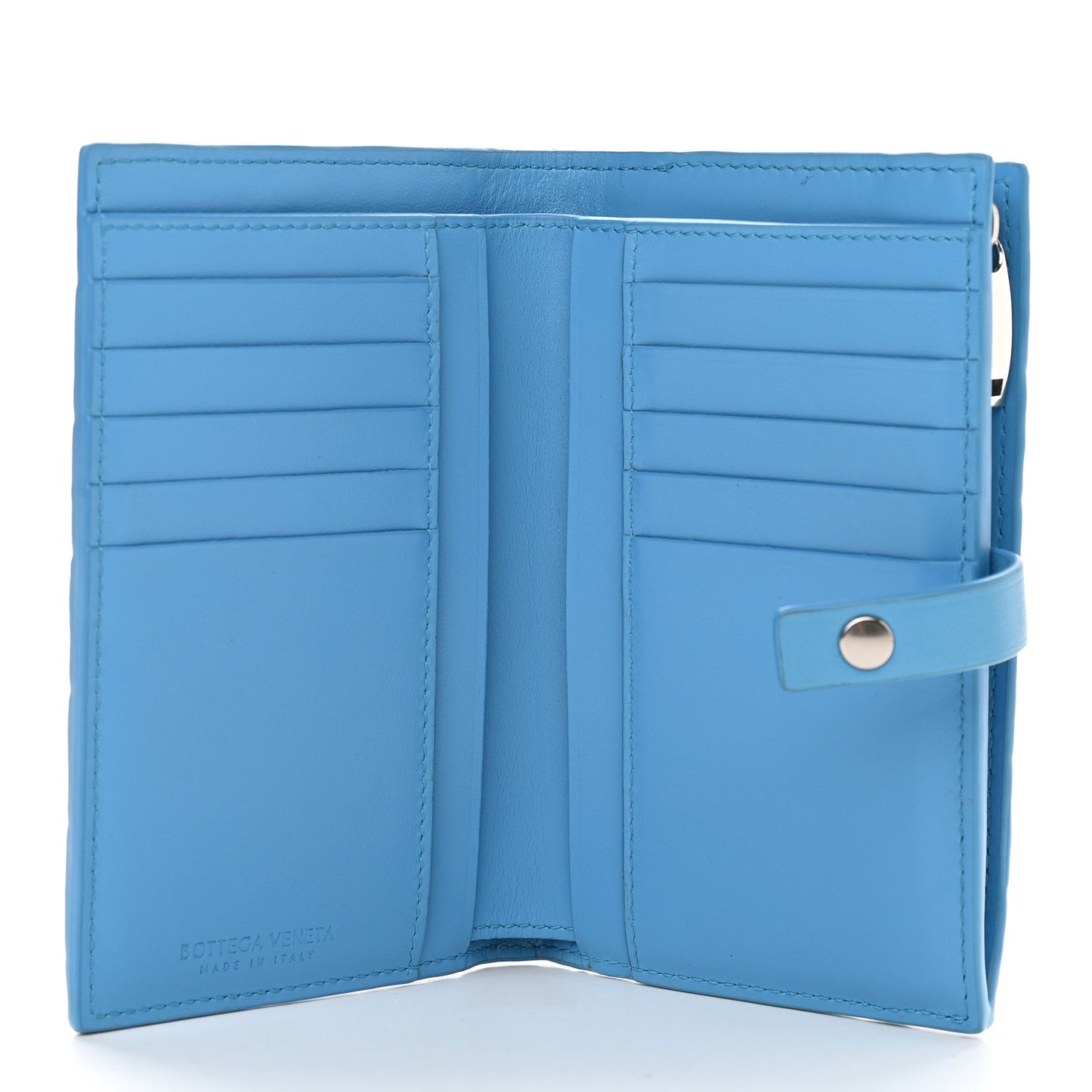 Nappa Intrecciato Bifold Zip Wallet Swimming Pool