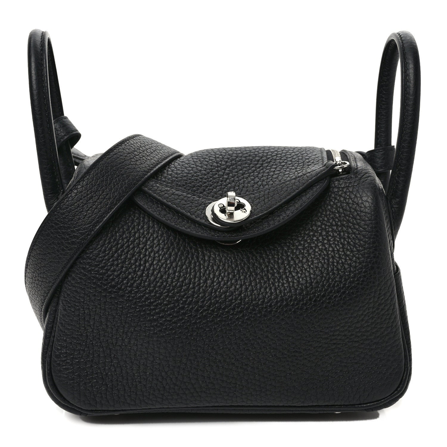Hermes Taurillon Clemence Mini Lindy 20 Black 1 of 9