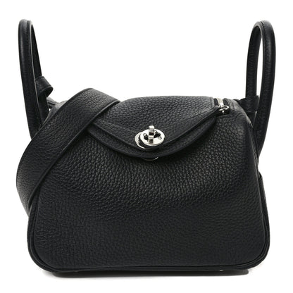 Hermes Taurillon Clemence Mini Lindy 20 Black 1 of 9