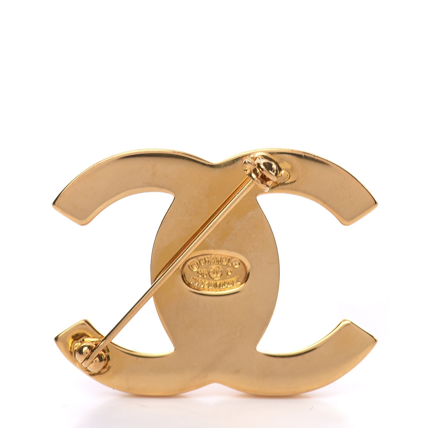 Chanel CC Turn Lock Brooch Gold 2 of 3