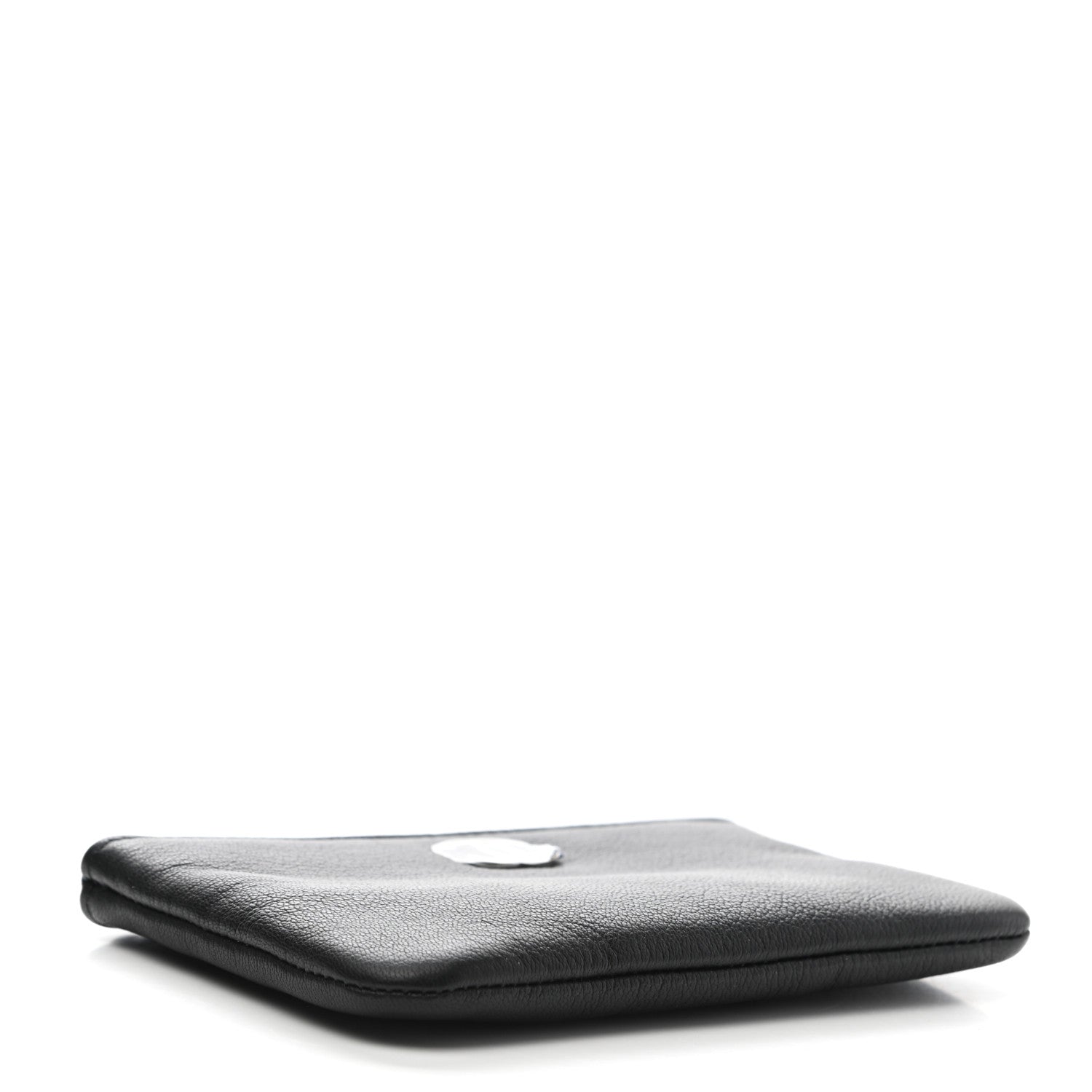 Chanel Goatskin Camellia CC Cosmetic Pouch Black 4 of 8