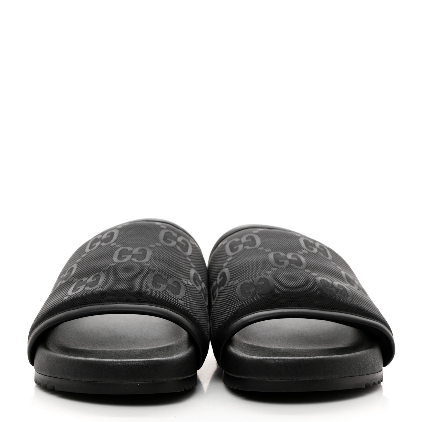 Econyl Nylon Demetra GG Monogram Mens Off the Grid Slide Sandals 8 Black