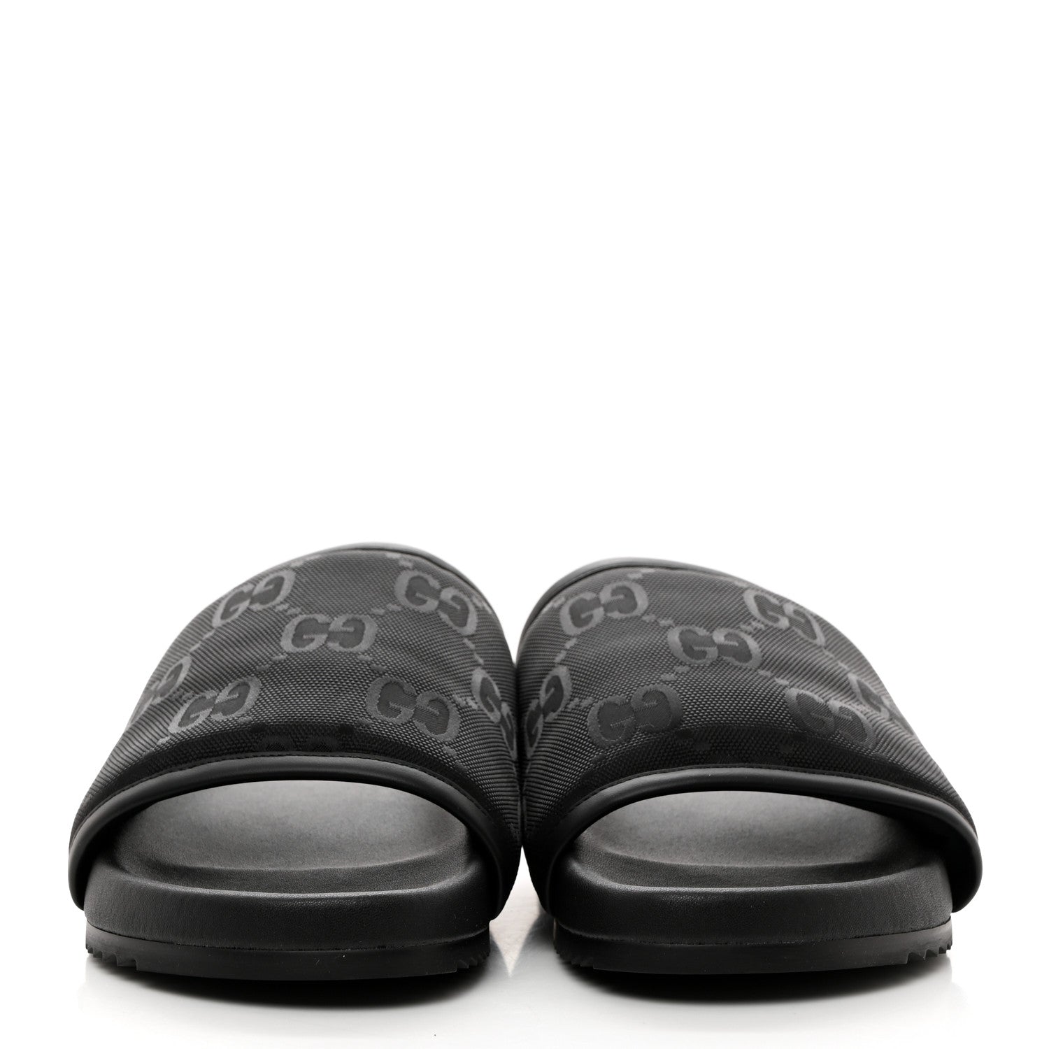 Gucci Econyl Nylon Demetra GG Monogram Mens Off the Grid Slide Sandals 8 Black 2 of 8