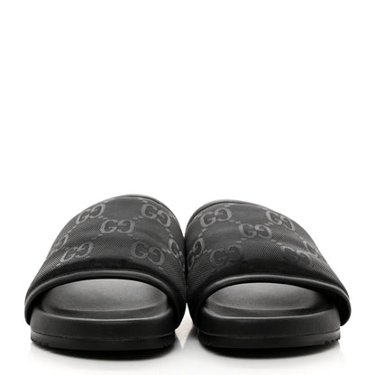 Gucci Econyl Nylon Demetra GG Monogram Mens Off the Grid Slide Sandals 8 Black 2 of 8