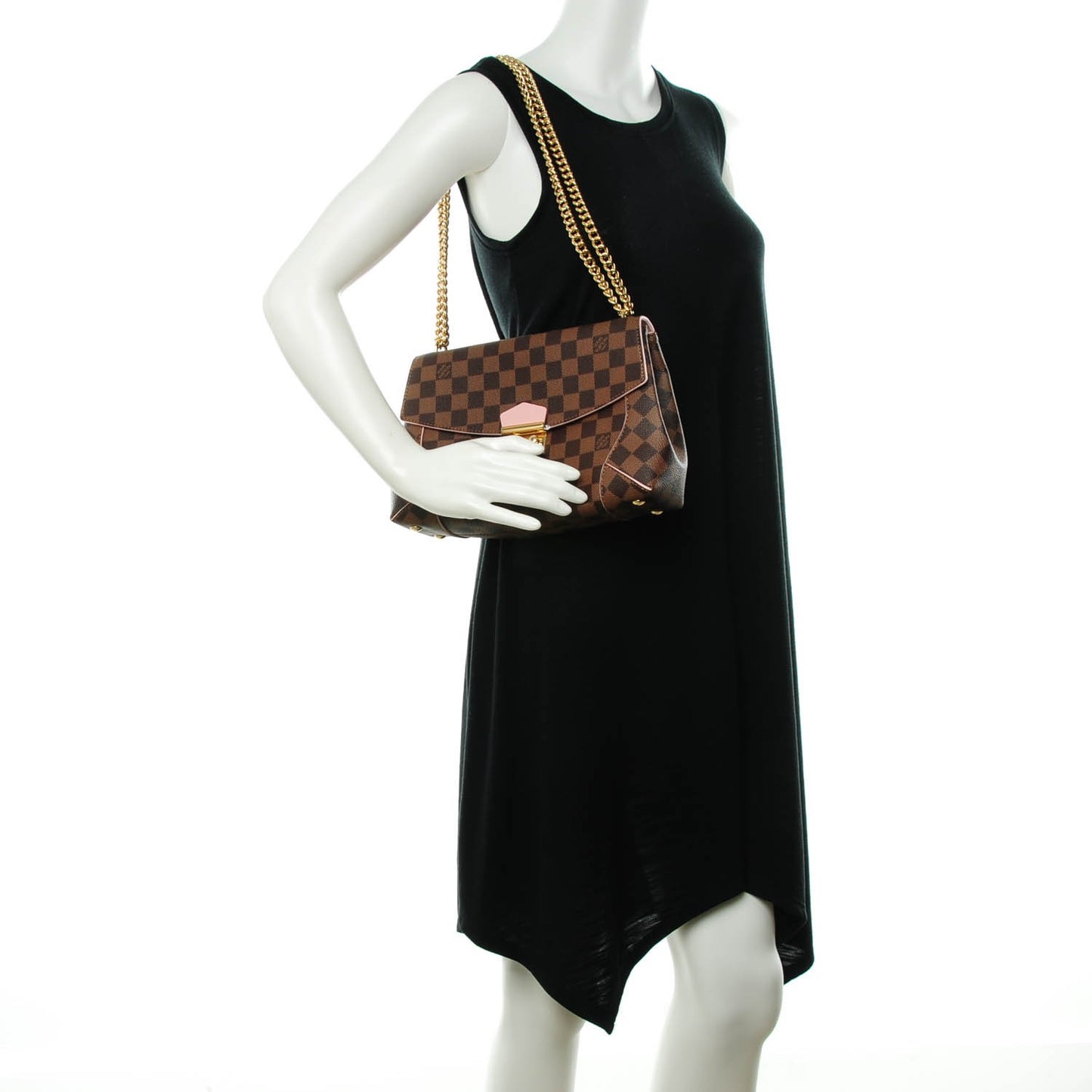 Damier Ebene Caissa Clutch Rose Ballerine