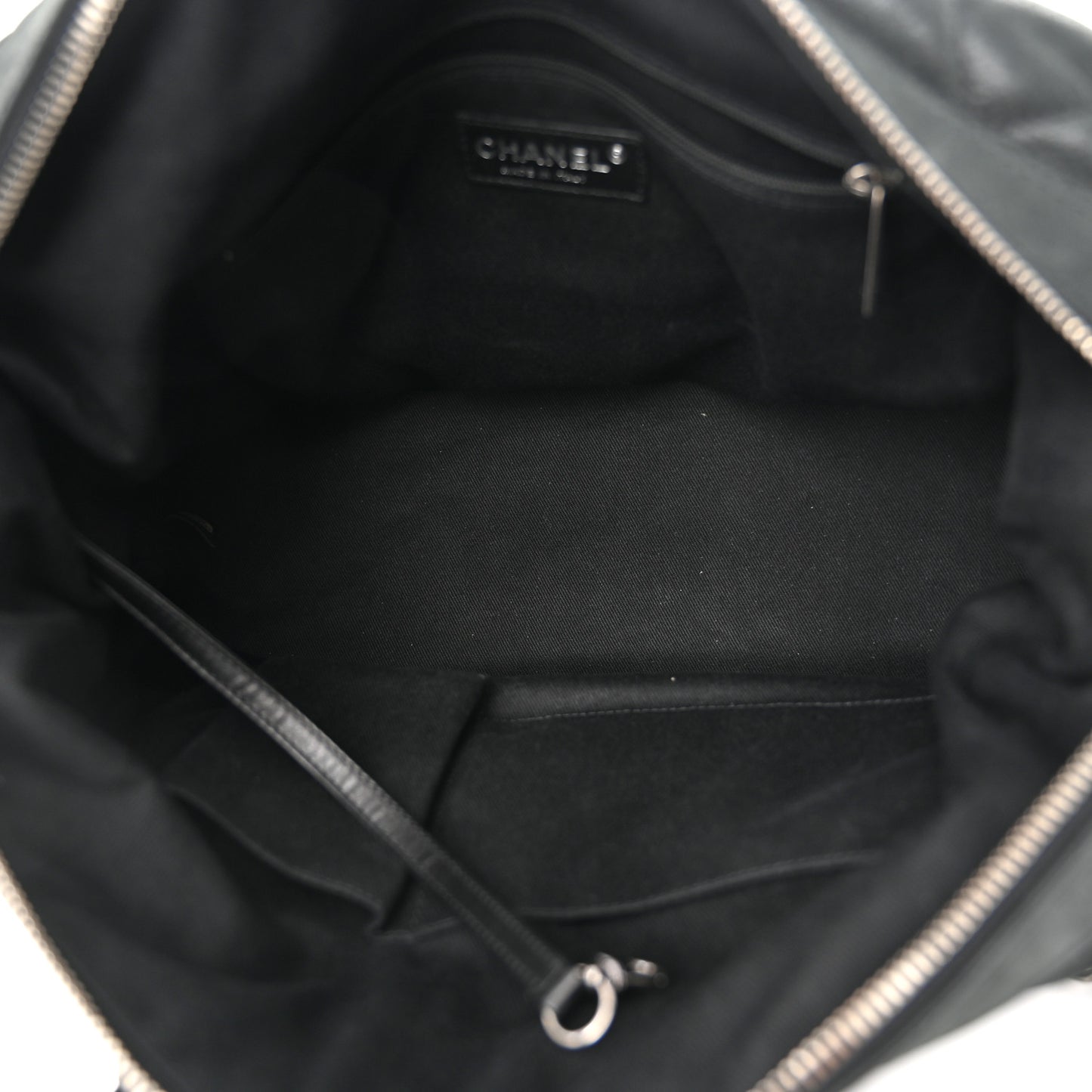 Iridescent Calfskin Quilted VIP Bowling Bag Black