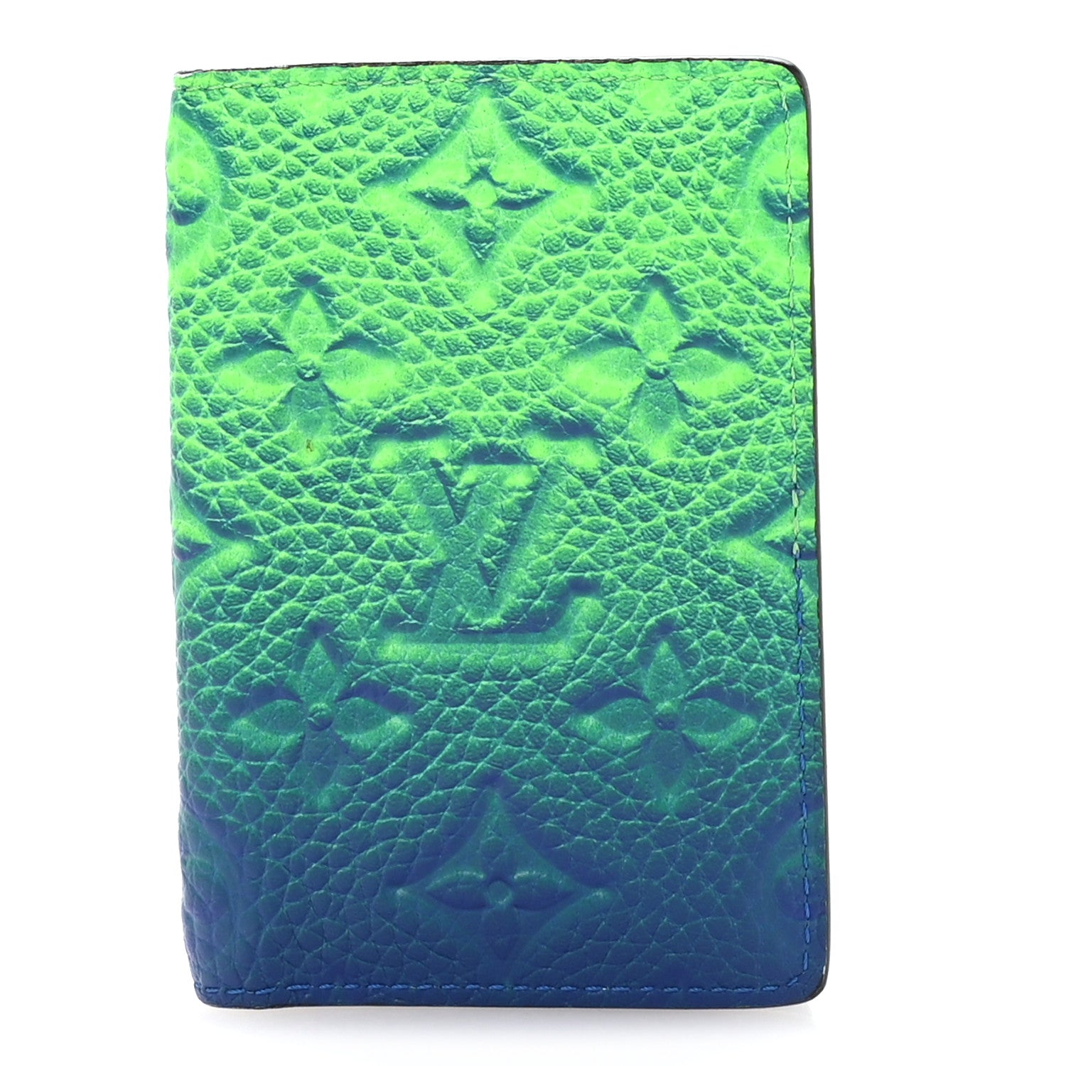 Louis Vuitton Taurillon Illusion Pocket Organizer Bleu Vert 1 of 7