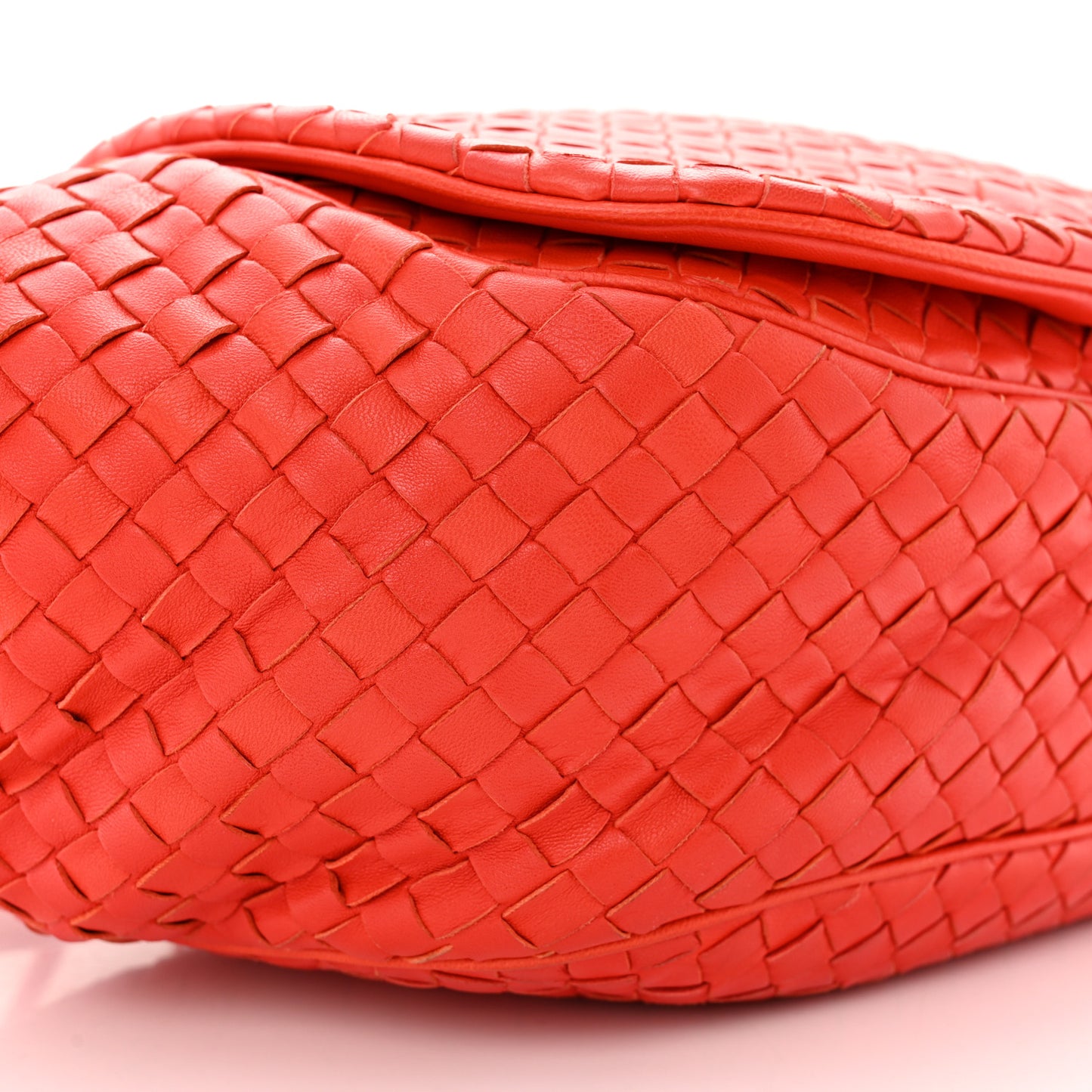 Nappa Intrecciato Crossbody Flap Bag Red