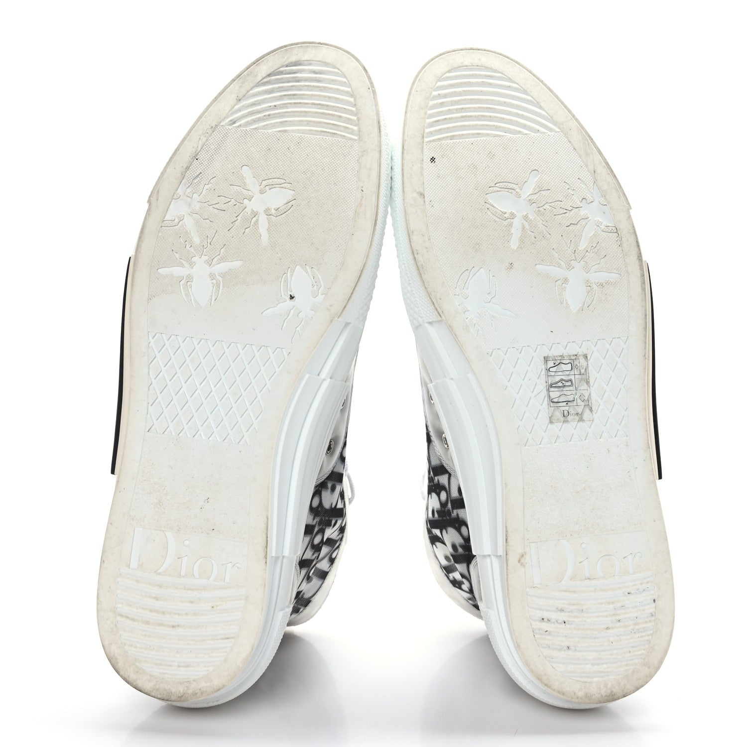 Christian Dior Technical Canvas Oblique Mens B23 High Top Sneakers 45 White Black 6 of 7