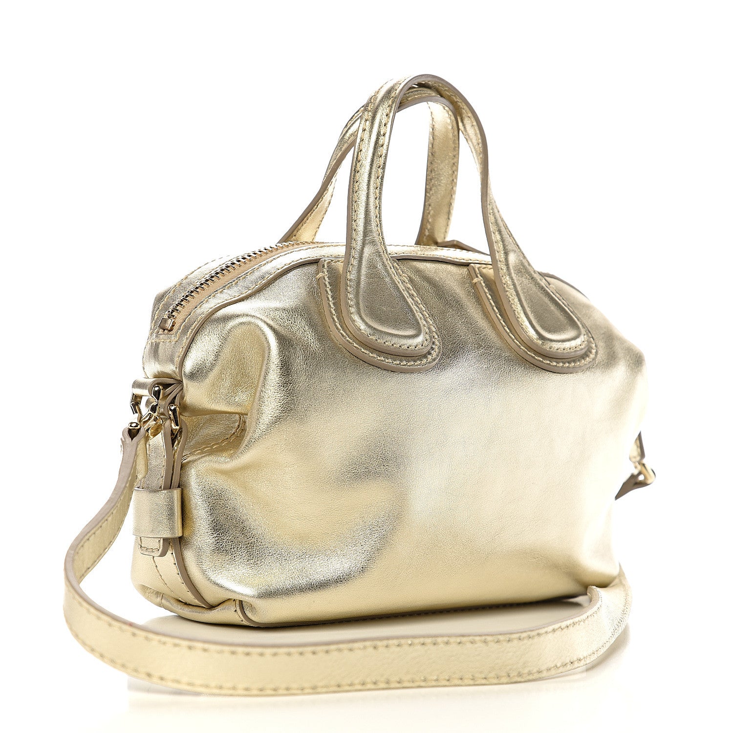 Givenchy Metallic Calfskin Micro Nightingale Gold 2 of 9