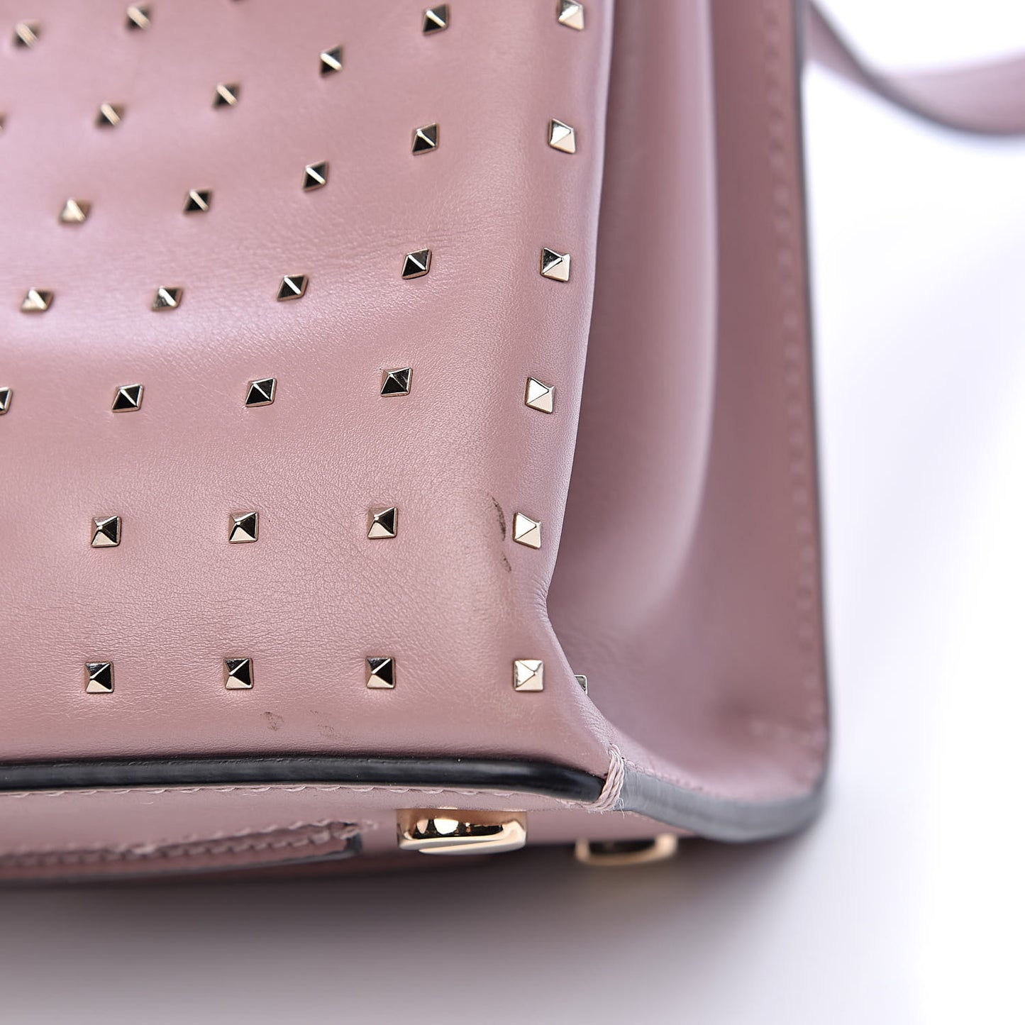 Calfskin Studded Small Joylock Satchel Lipstick