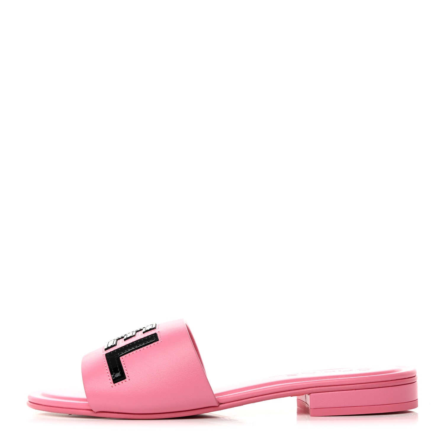 Chanel Calfskin Patent Calfskin Logo Mules 37 Pink Black 1 of 8