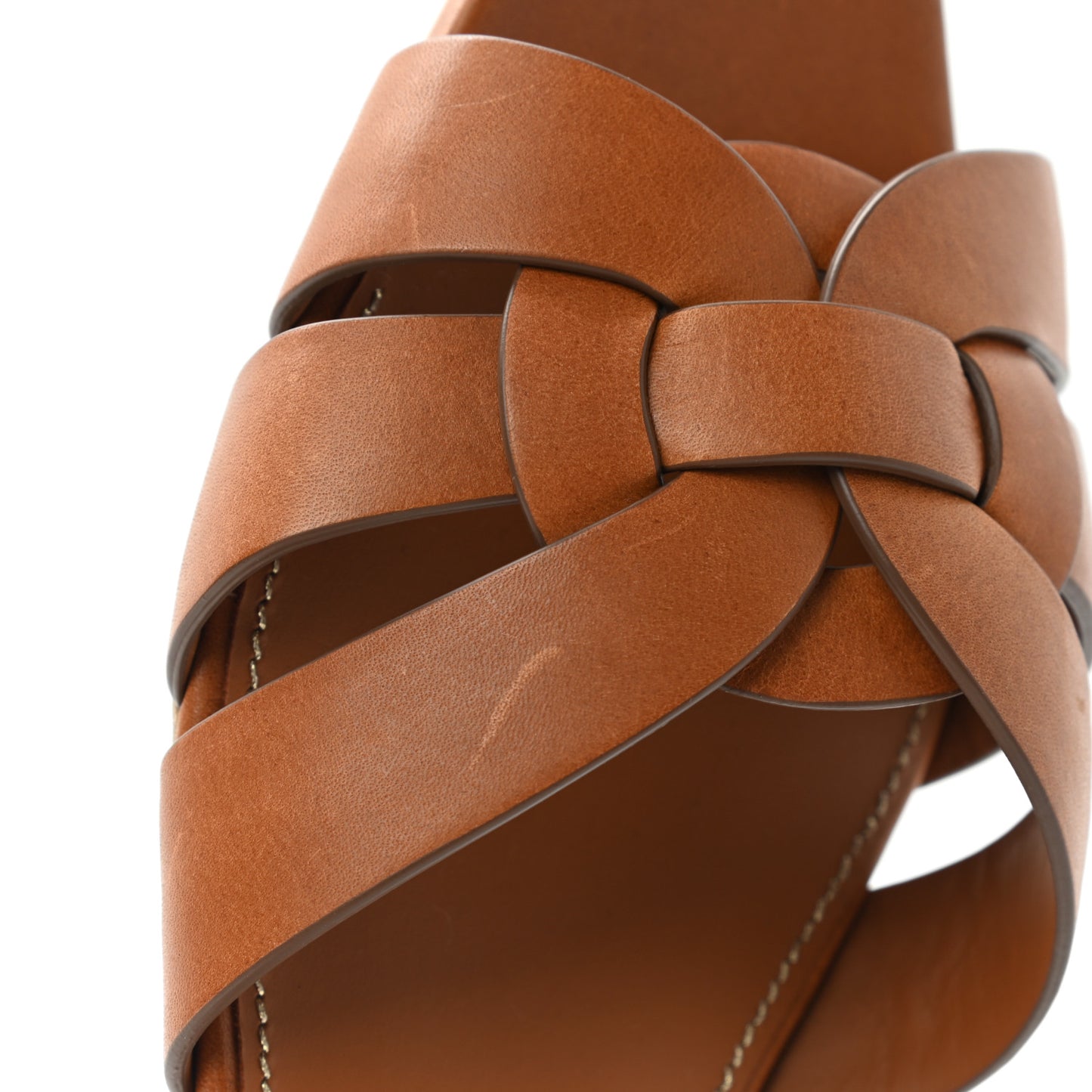Calfskin Tribute 05 Slide Sandals 38 Amber