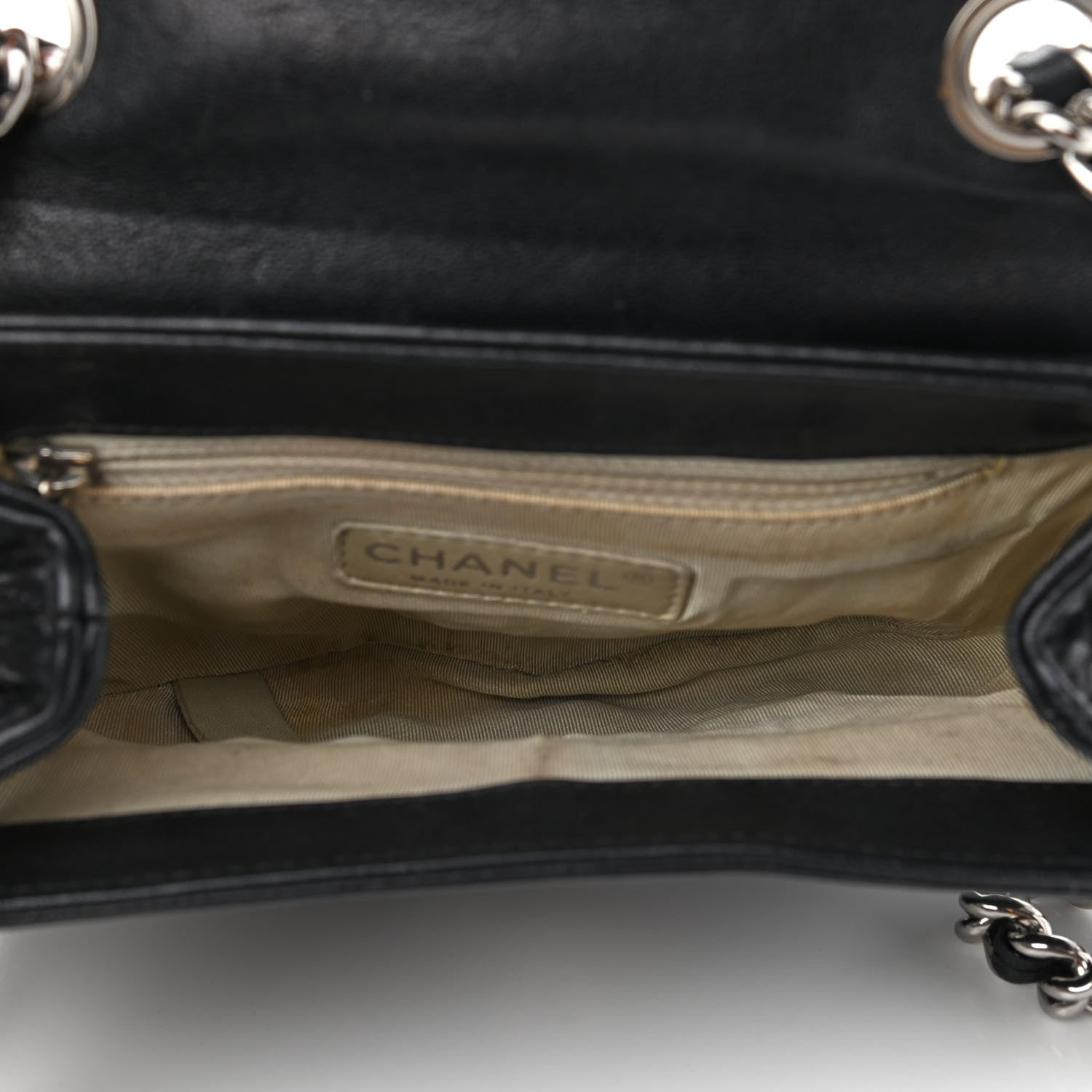 Chanel Washed Lambskin Quilted Mini Chain Around Flap Black 5 of 10