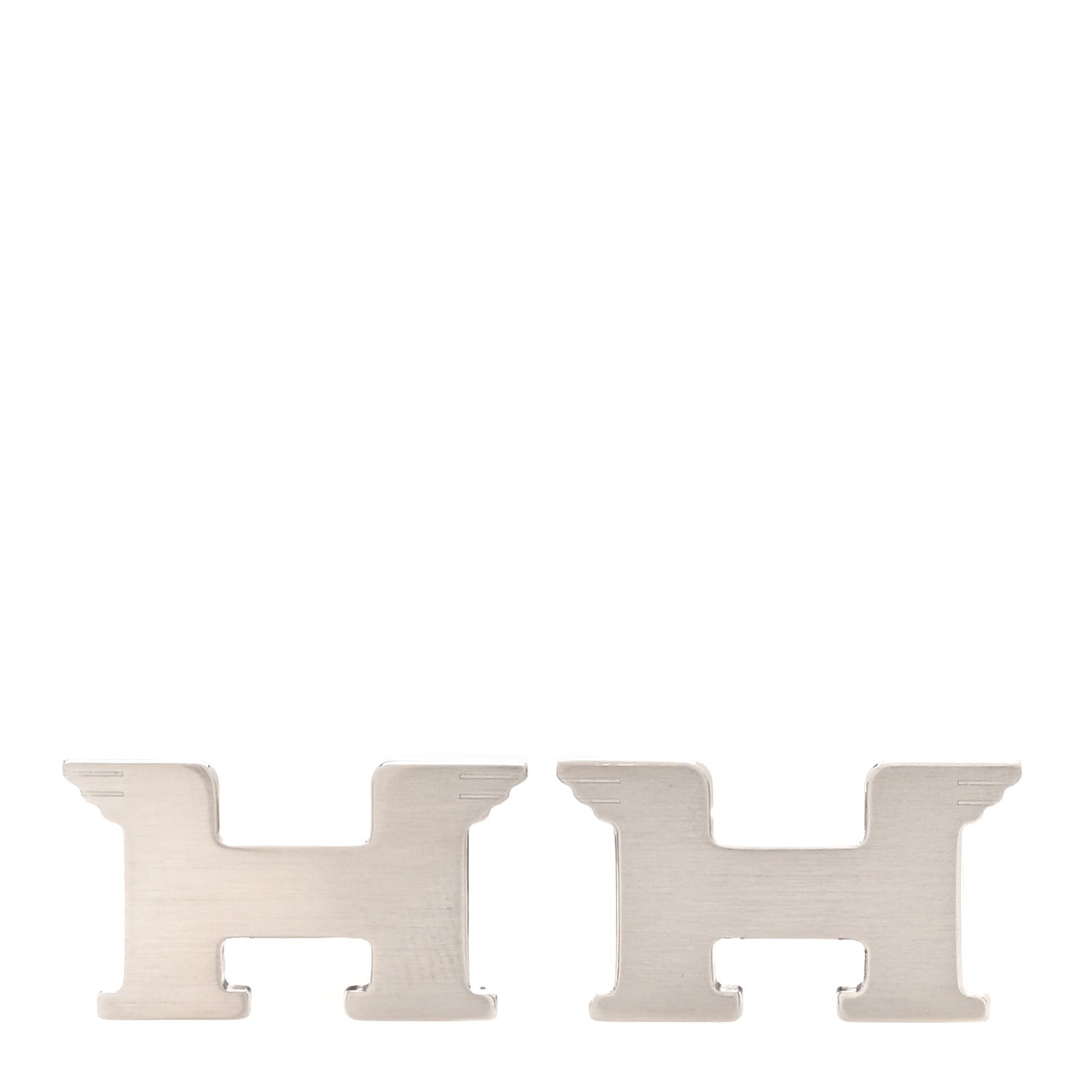 Hermes Brushed Palladium Pegase H Cufflinks Silver 1 of 5