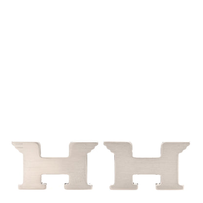 Hermes Brushed Palladium Pegase H Cufflinks Silver 1 of 5