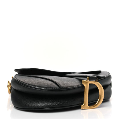 Christian Dior Grained Calfskin Saddle Bag Black 4 of 9