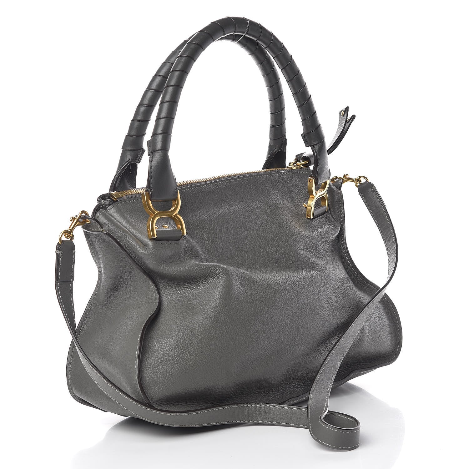 Chloe Calfskin Medium Marcie Satchel Stone 3 of 10
