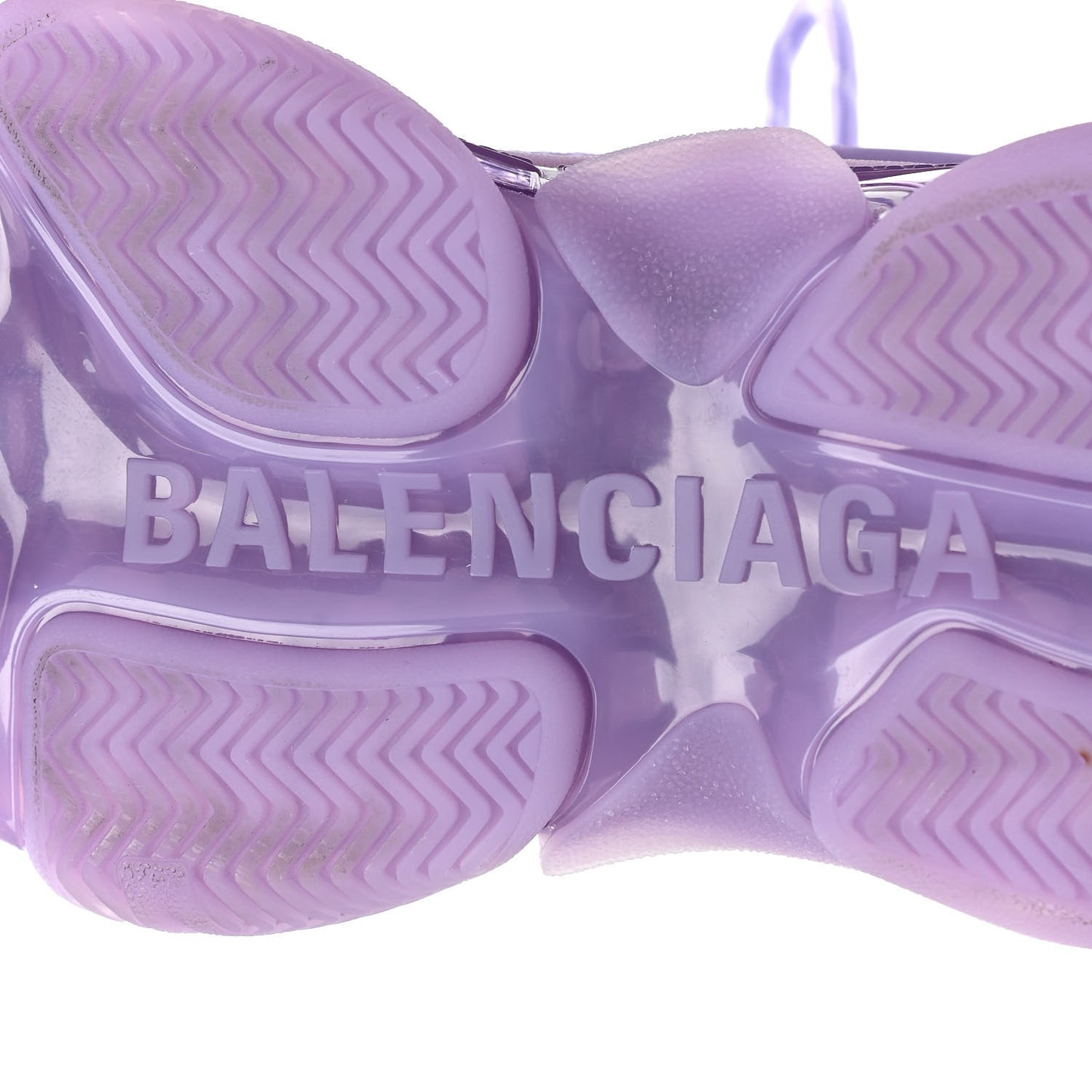 Fabric Mesh Clear Sole Womens Triple S Sneakers 36 Light Lilac White