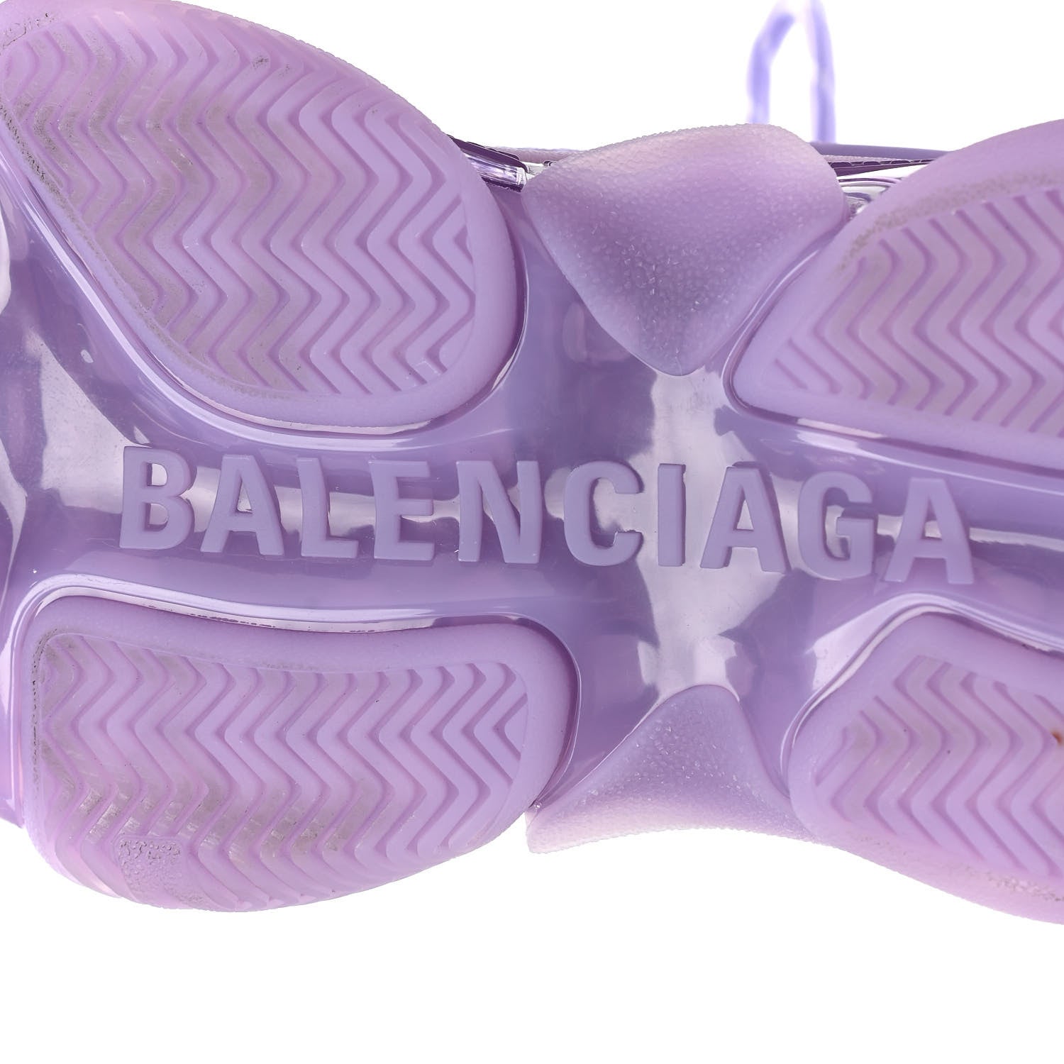 Balenciaga Fabric Mesh Clear Sole Womens Triple S Sneakers 36 Light Lilac White 6 of 11