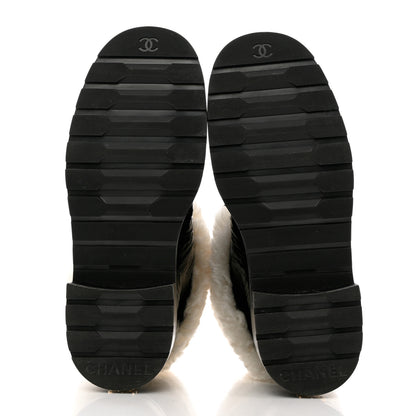 Chanel Lambskin Shearling Short Boots 38 Black 5 of 13