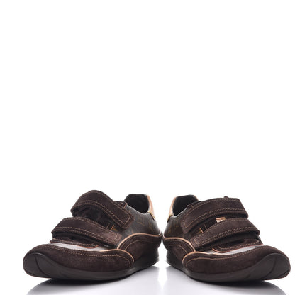 Louis Vuitton Suede Monogram Speeding Velcro Sneakers 8.5 6 of 13