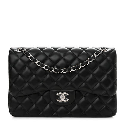 Chanel Lambskin Quilted Jumbo Double Flap Black 1 of 11