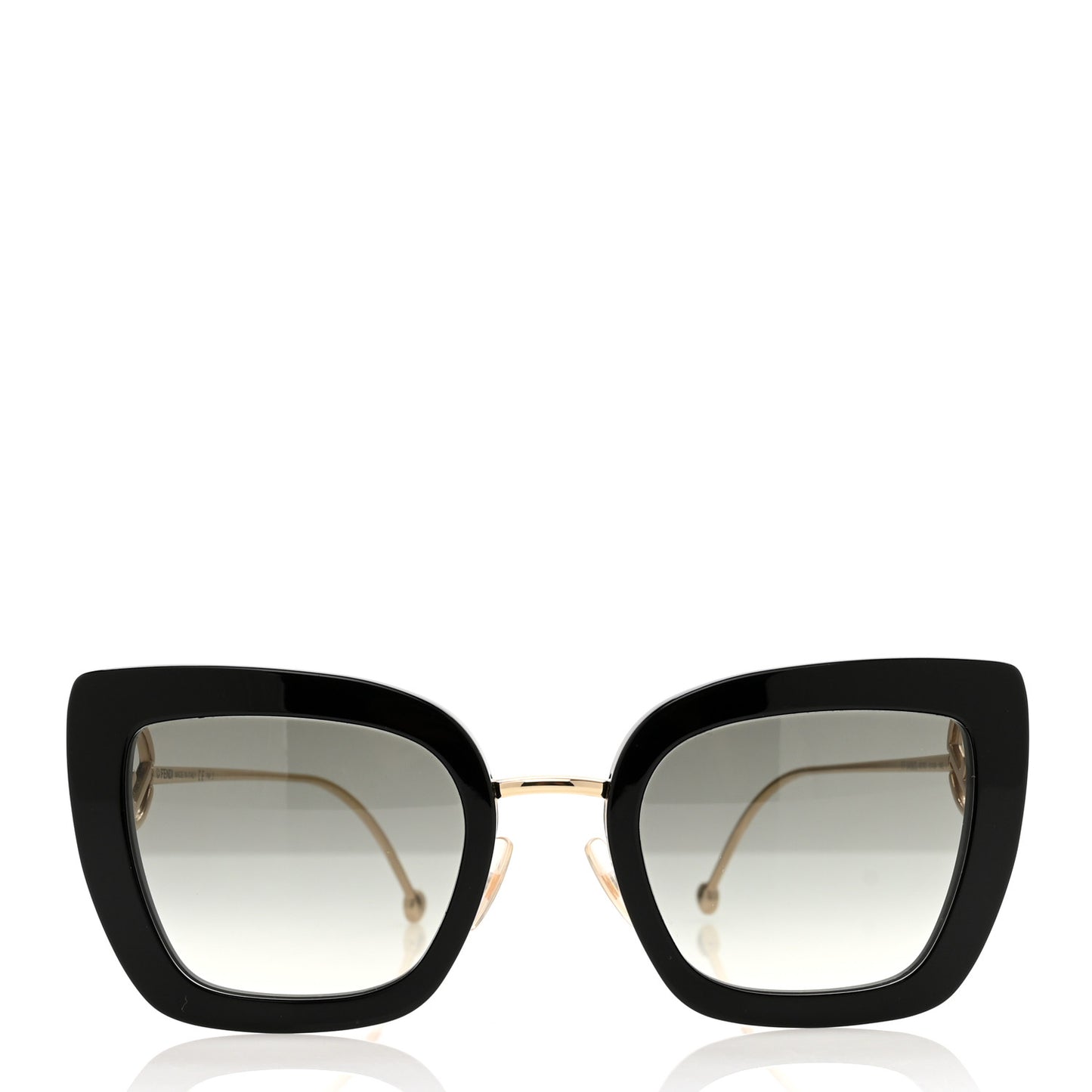 Acetate Metal F is Fendi Square Cat Eye Sunglasses FF 0408/F/S Black