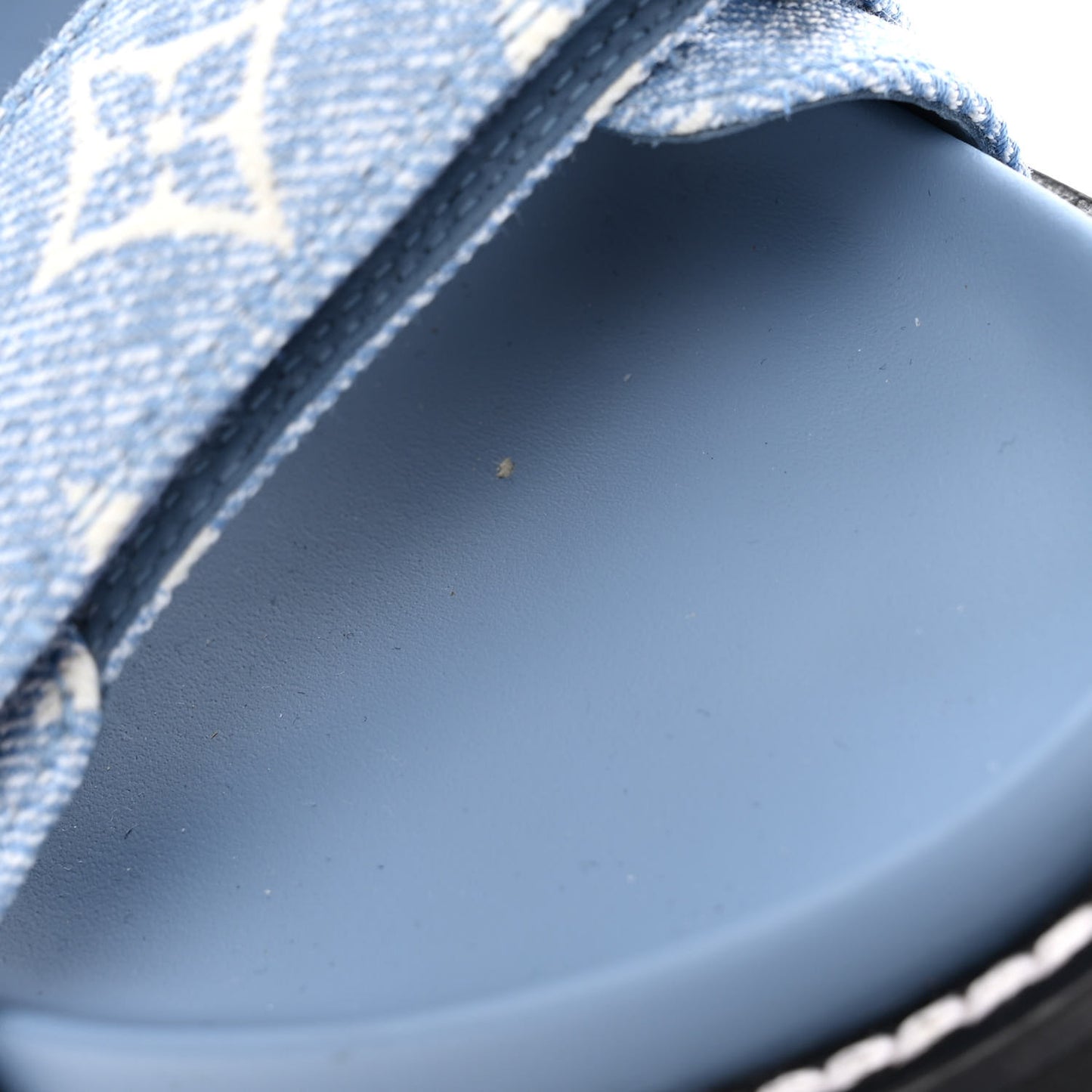 Monogram Denim Paseo Flat Comfort Sandals 38 Light Blue