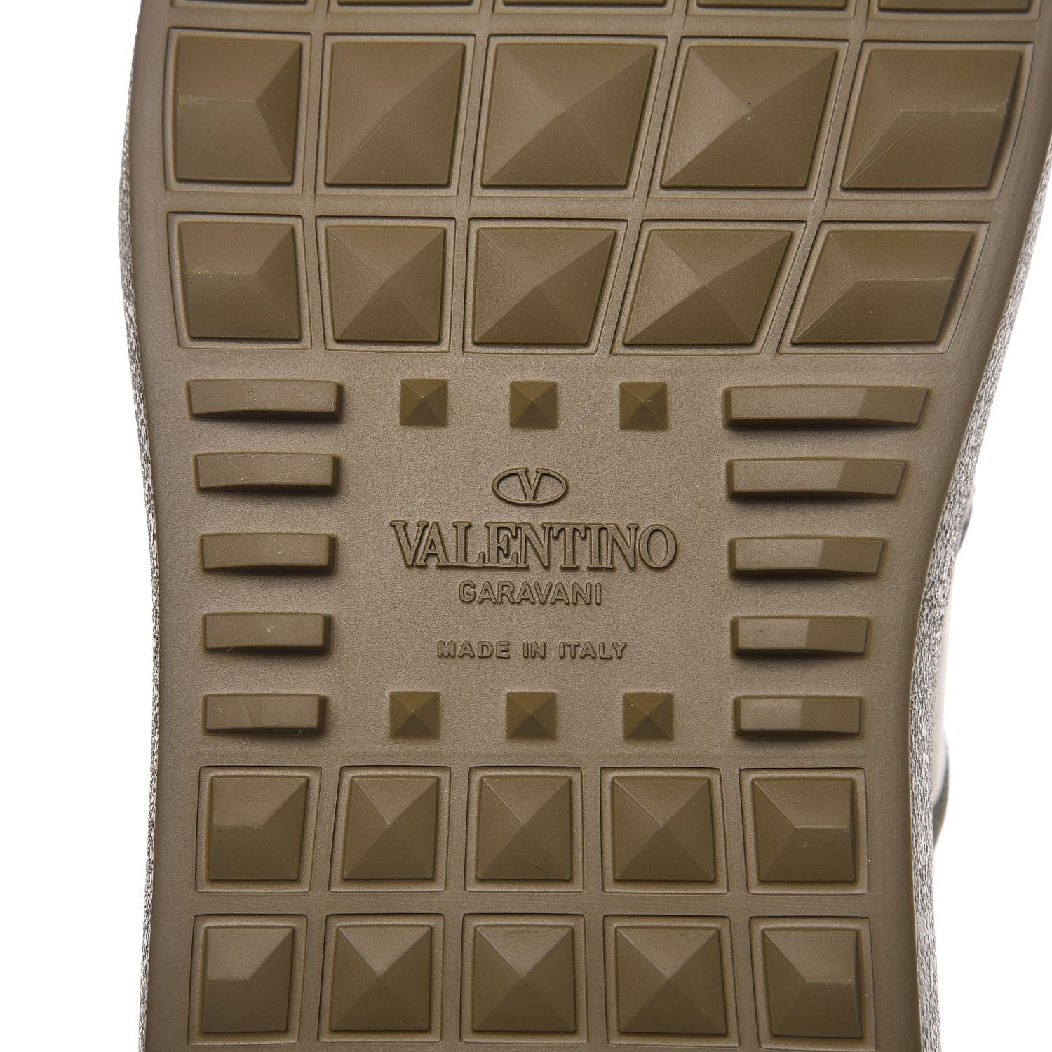 Valentino Garavani Calfskin Canvas Camouflage Rockstud Rock Be Sneakers 39.5 Olive 8 of 10