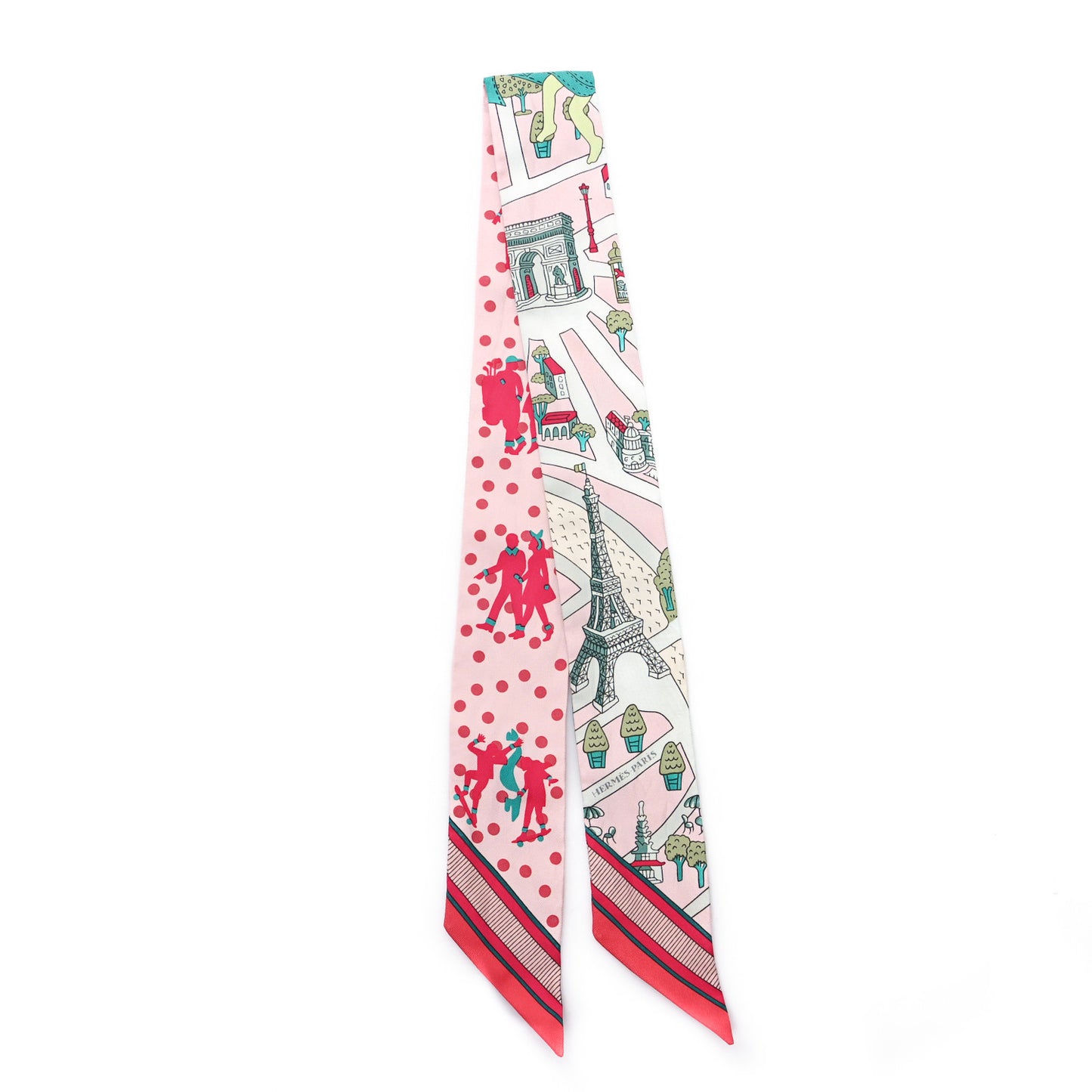 Silk Les Nouveaux Amoureux de Paris Twilly Rose Pale Vert Rose